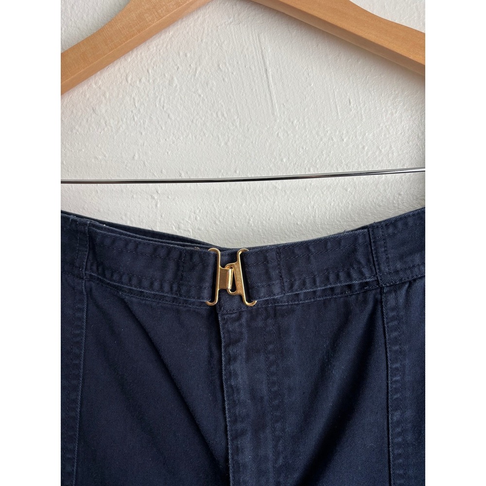 Chaps Womens Navy Blue Cotton Twill Shorts Size 12 Hook Closure (fits 33x5) - Picture 3 of 7